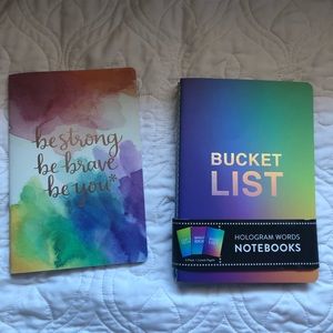 Set of 3 Rainbow Notebooks and Watercolor Notebook